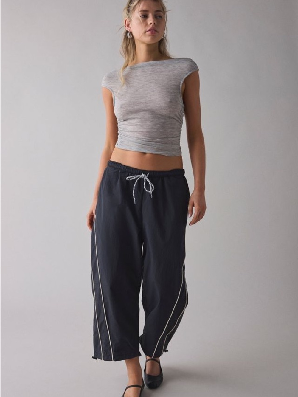 UO BDG Fast Track Low Rise Cropped Nylon Track Pant